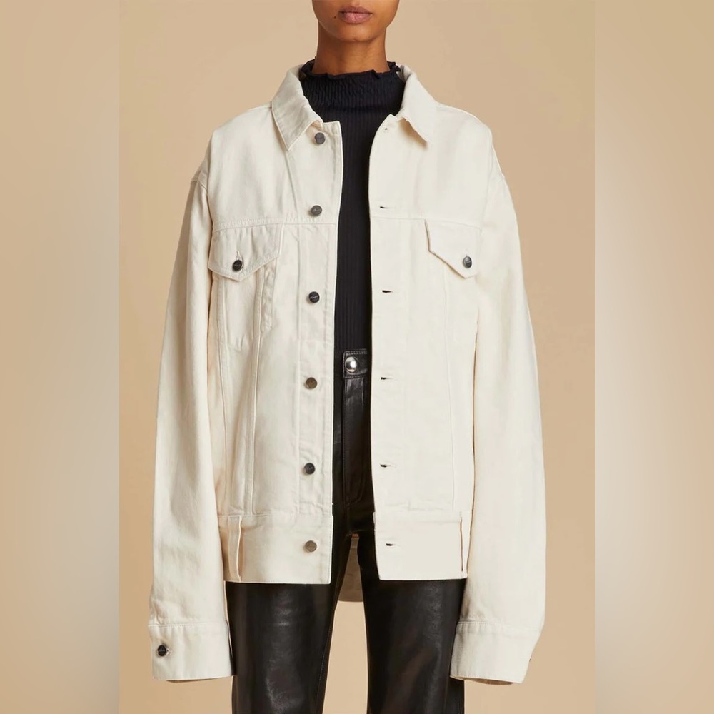 KHAITE Grizzo Cream Jean Jacket - Picture 7 of 9